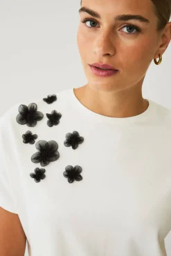 Ellos Collection Topp med blomsterapplikasjoner