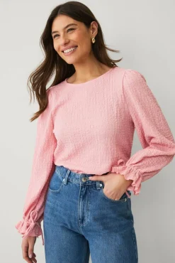 Ellos Collection Topp med bånd i mansjettene