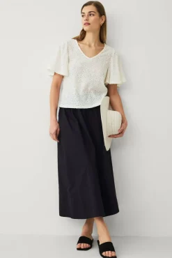 Ellos Collection Topp med draperte volangermer