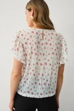 Ellos Collection Topp med draperte volangermer