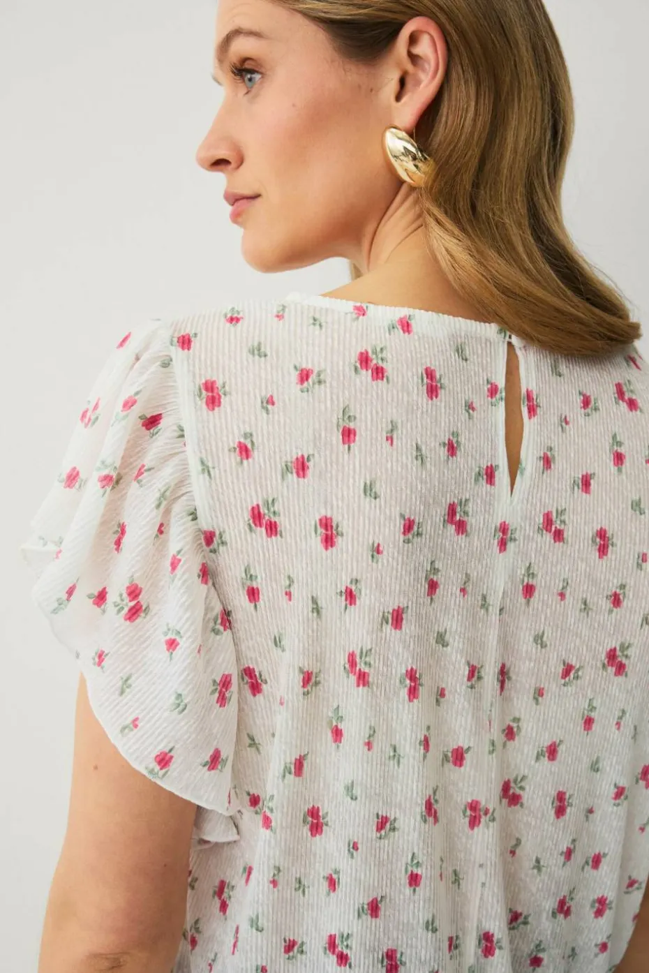 Ellos Collection Topp med draperte volangermer