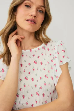 Ellos Collection Topp med draperte volangermer