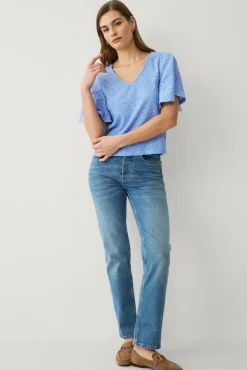 Ellos Collection Topp med draperte volangermer