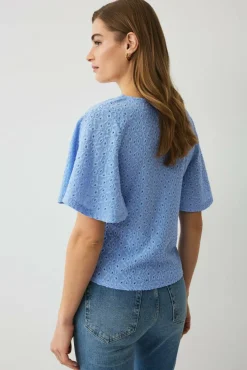 Ellos Collection Topp med draperte volangermer