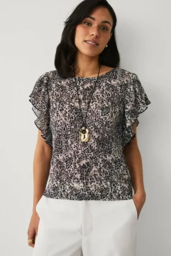 Ellos Collection Topp med draperte volangermer