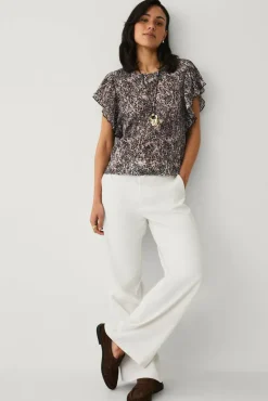 Ellos Collection Topp med draperte volangermer