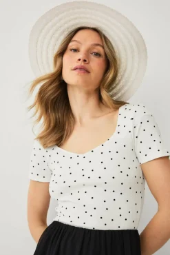 Ellos Collection Topp med hjerteformet hals