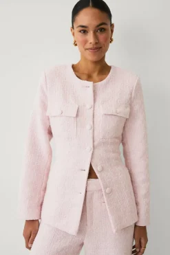 Ellos Collection Tweedjakke med knytbart belte