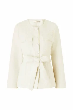 Ellos Collection Tweedjakke med knytbart belte