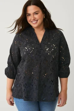 Ellos Plus collection Bluse med hullbroderi