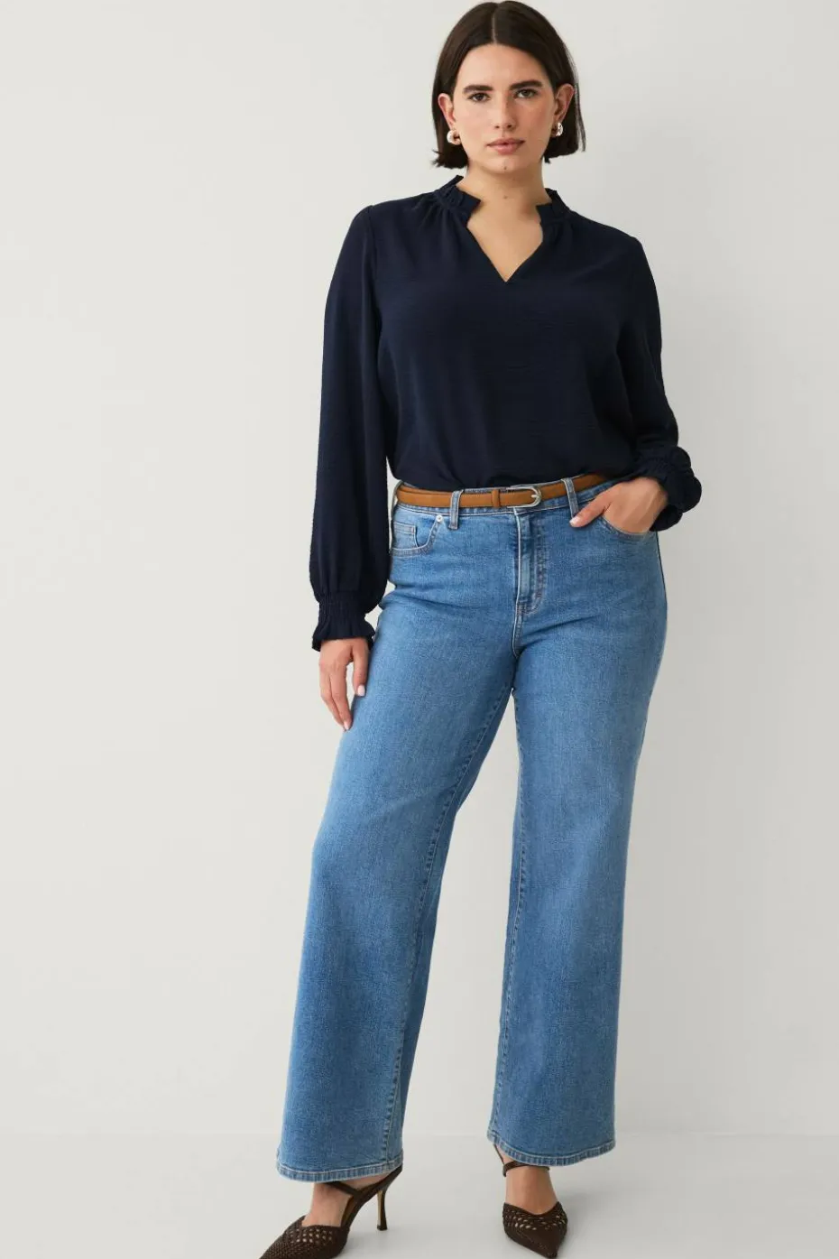 Ellos Plus collection Bluse med v-formet utringning