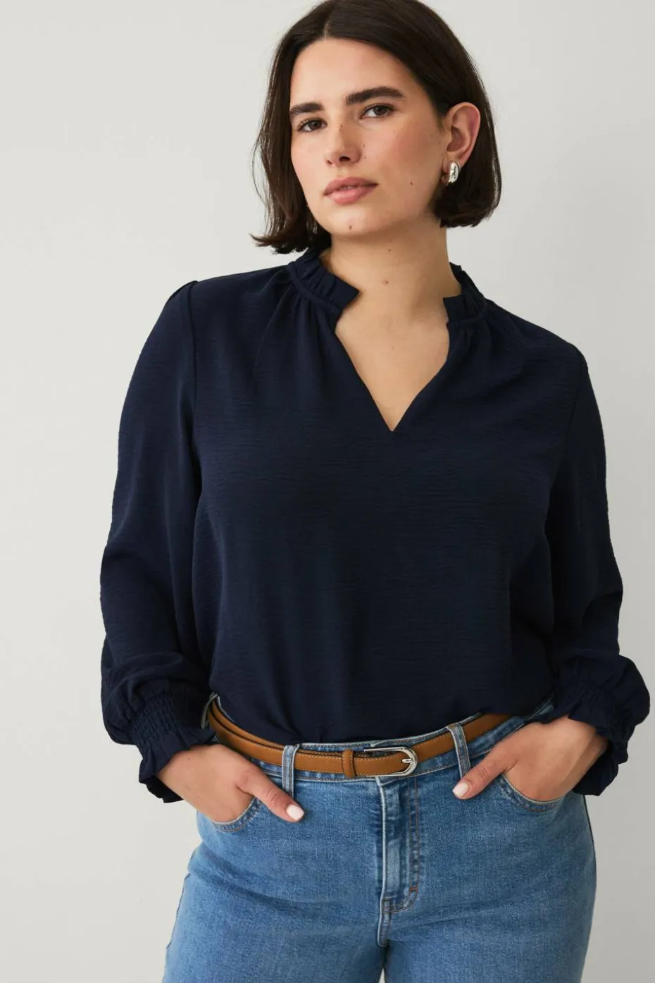 Ellos Plus collection Bluse med v-formet utringning