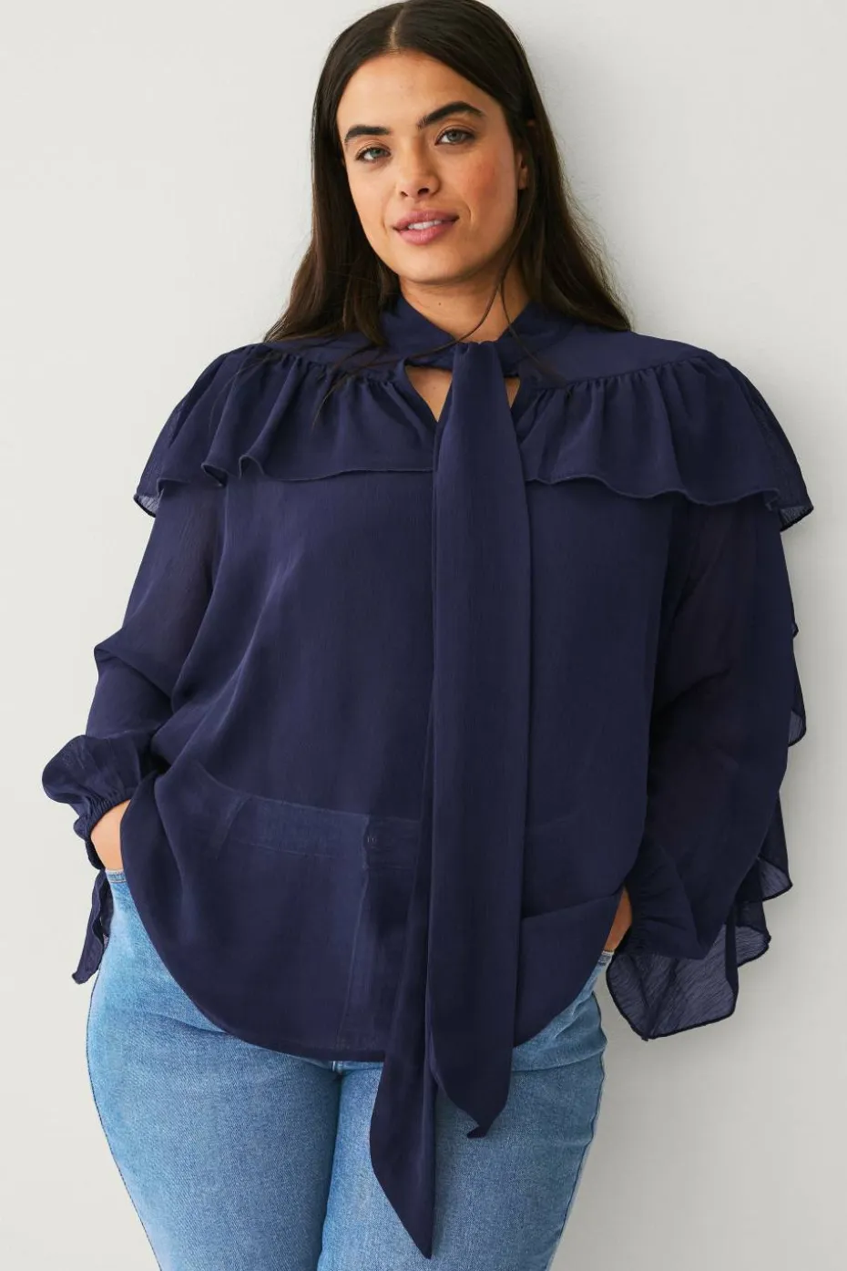 Ellos Plus collection Bluse med volanger