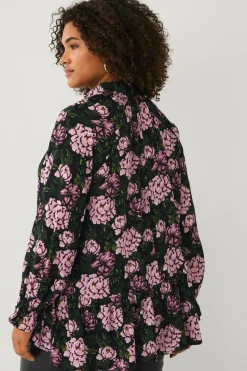 Ellos Plus collection Chiffongbluse med volanger