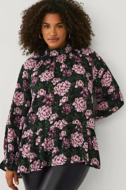 Ellos Plus collection Chiffongbluse med volanger