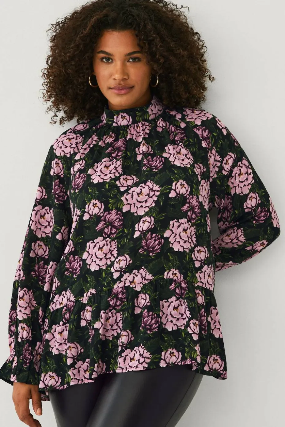 Ellos Plus collection Chiffongbluse med volanger