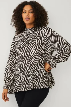 Ellos Plus collection Chiffongbluse med volanger