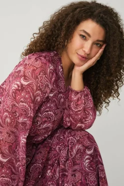 Ellos Plus collection Chiffonkjole med volanger