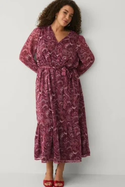 Ellos Plus collection Chiffonkjole med volanger