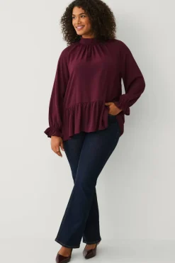 Ellos Plus collection Chiffongbluse med volanger