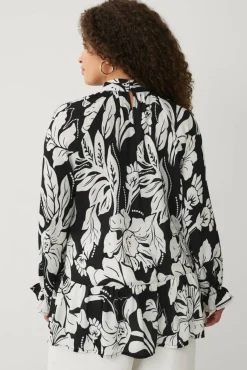 Ellos Plus collection Chiffongbluse med volanger