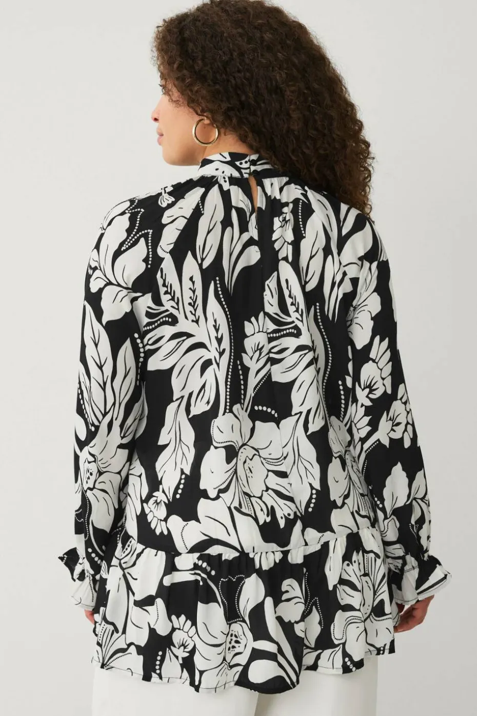Ellos Plus collection Chiffongbluse med volanger