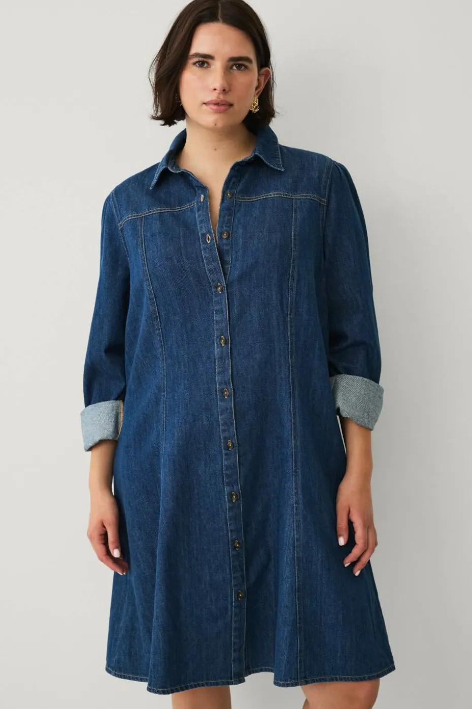 Ellos Plus collection Denimkjole med puffermer