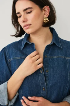 Ellos Plus collection Denimkjole med puffermer
