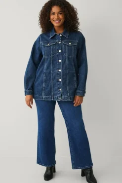 Ellos Plus collection Denim jakke med knytbart belte