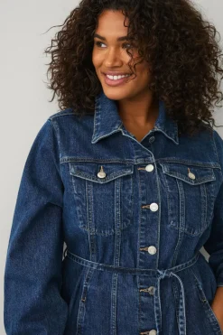 Ellos Plus collection Denim jakke med knytbart belte