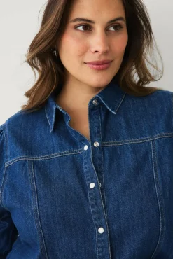 Ellos Plus collection Denimbluse med bobleermer