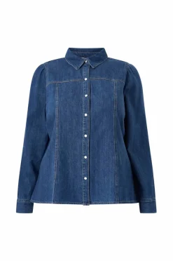 Ellos Plus collection Denimbluse med bobleermer