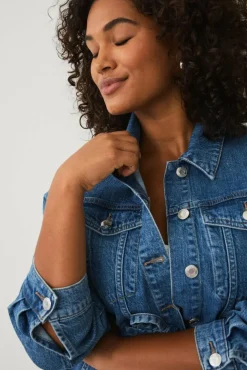 Ellos Plus collection Denim jakke med knytbart belte