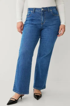Ellos Plus collection Jeans med vide ben og høy midje