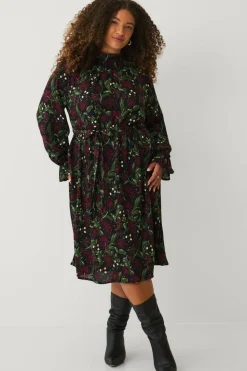 Ellos Plus collection Kjole i chiffon med volang