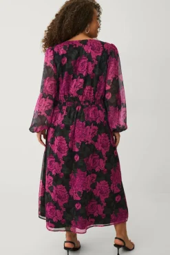 Ellos Plus collection Kjole i chiffon med bobleerme