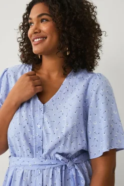 Ellos Plus collection Kjole med draperte volangermer