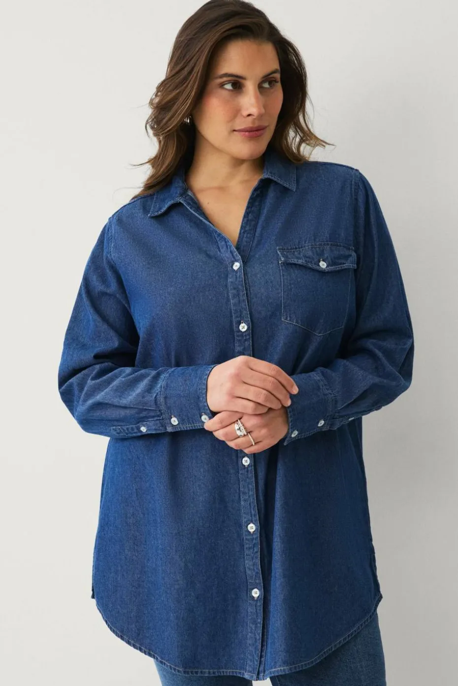 Ellos Plus collection Lang denimskjorte
