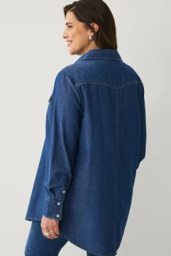 Ellos Plus collection Lang denimskjorte