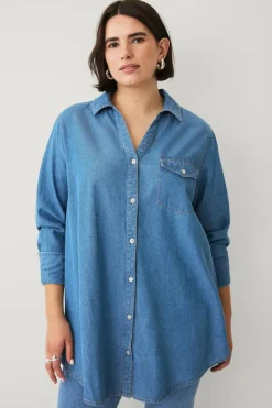 Ellos Plus collection Lang denimskjorte