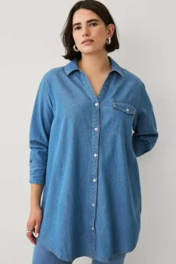 Ellos Plus collection Lang denimskjorte