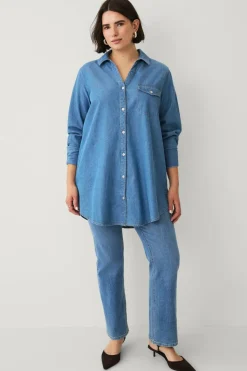 Ellos Plus collection Lang denimskjorte
