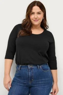 Ellos Plus collection Langermet topp med rund hals
