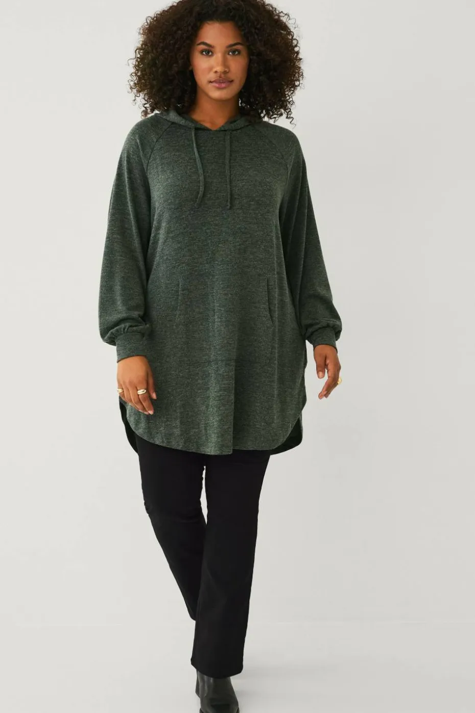 Ellos Plus collection Lang genser med hettegenser
