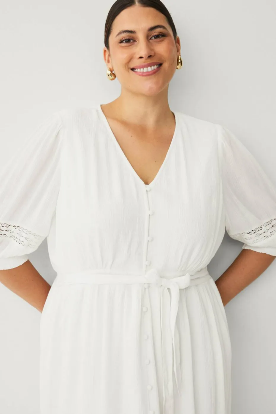 Ellos Plus collection Maxikjole med blondedetaljer