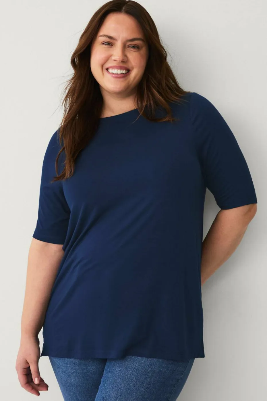 Ellos Plus collection Myk topp med båthals