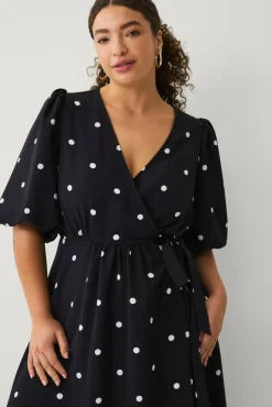 Ellos Plus collection Omslagskjole med puffermer