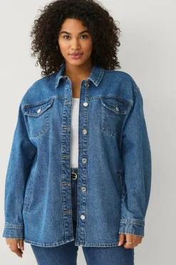 Ellos Plus collection Overdimensjonert denim jakke