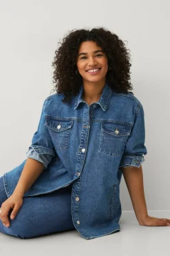 Ellos Plus collection Overdimensjonert denim jakke