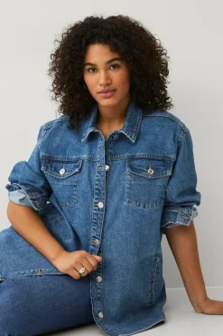 Ellos Plus collection Overdimensjonert denim jakke